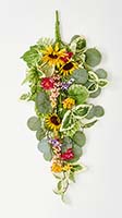 28" Sunflower Berries and Green Leaves Teardrop