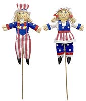 39" Uncle Sam on a Stick, 2 Assorted