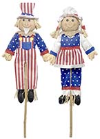 5' Uncle Sam on a Pole, 2 Assorted