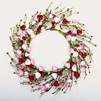 20" Valentine's Heart & Pips Wreath