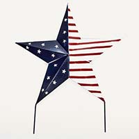 30" Iron Patriotic Star Flag Stake