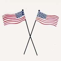 12" Iron Double American Flag Stake
