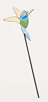 6" Iron Colorful Hummingbird on 9" Stake