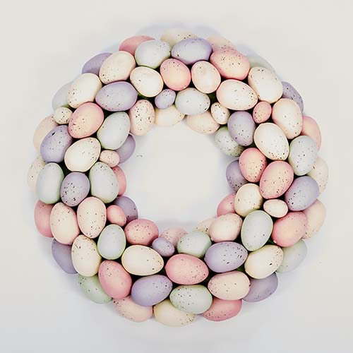 17" Colorful Easter Eggs Wreath