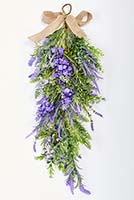 32" Spring Lavender and Green Leaves Teardrop