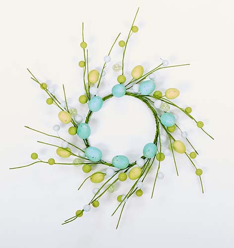 15" Easter Eggs and Berries Wreath