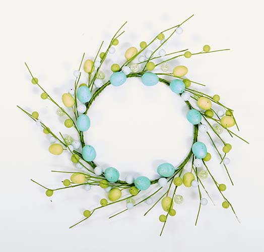 17" Easter Eggs and Berries Wreath