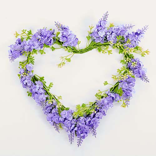 10" Small Lavender Heart Wreath