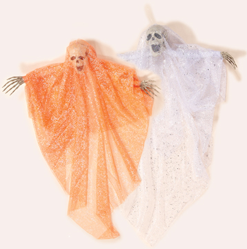 2' Hanging Skull w/ Sparkle Netting