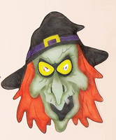 22" Hanging Witch Face- CLOSE OUT