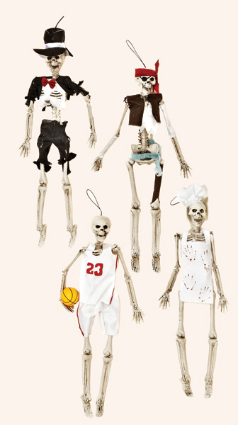 16" Hanging Dressed Skeleton