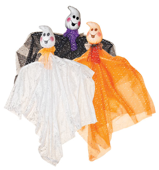 5' Hanging Ghost with Lighted LED Head