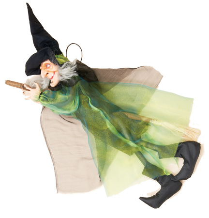 39" Hanging Witch on Broom