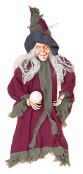 36" Hanging Witch With Crystal Ball