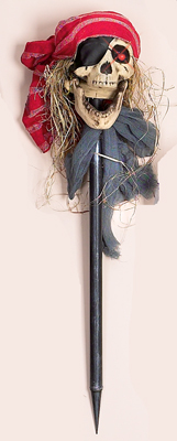 32" Pirate Head Stake w/ Sound & LED- CLOSEOUT