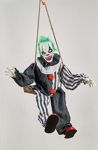 55" Hanging Animated Clown on Swing