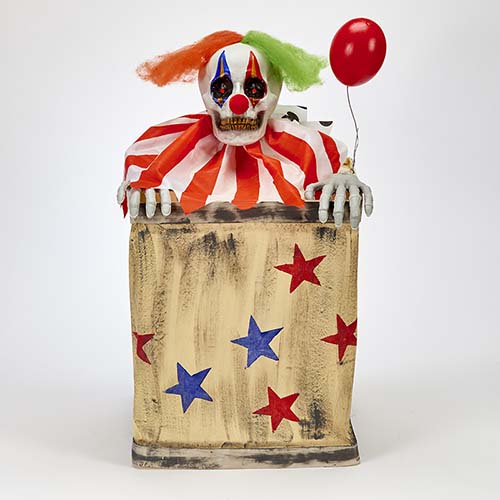 31" Animated Clown On Canvas Box