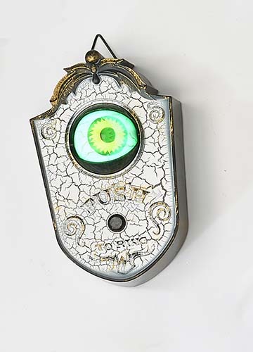 15" Halloween Doorbell With Eye That Opens And Talks 