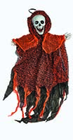 48" Skull Reaper With Orange Spider Web Netting