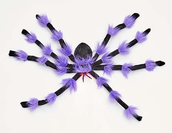 24" Black Spider with Purple Joints