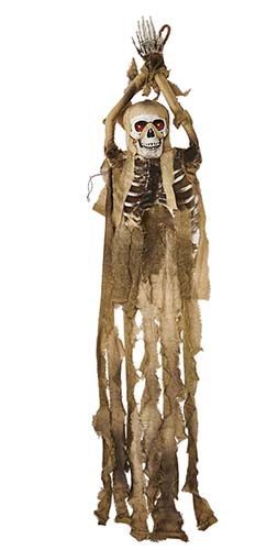 59" Hanging Animated Shaking Skeleton Mummy