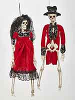 20" Hanging Skeleton Bride & Groom, 2 Asst