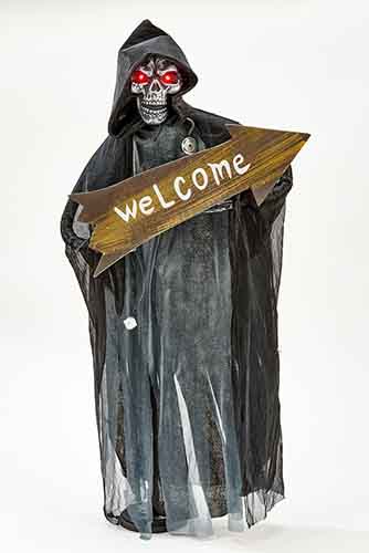 31" Light Up Standing Reaper w/ Welcome Sign