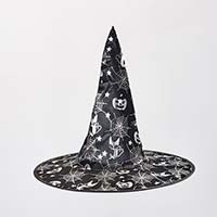 18" Halloween Witch Hat with Black Rose