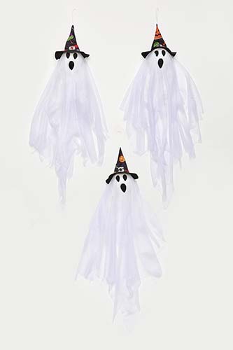 27" Hanging Halloween Ghost, 3 Assorted