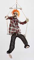 37" Animated Kicking Skeleton On Swing