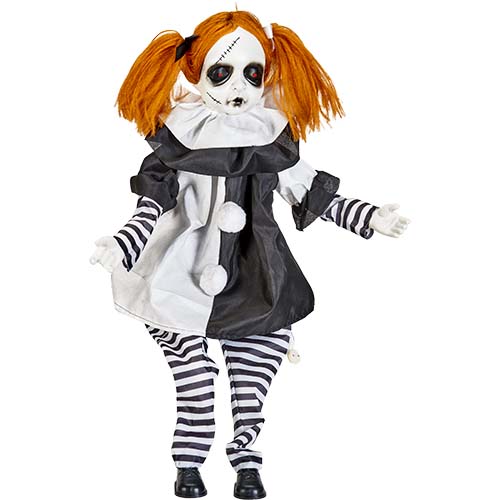 27" Sitting Black And White Animated Girl