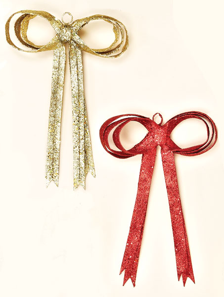 14" Stiff Glitter Bow