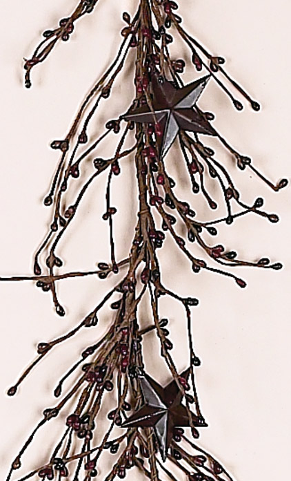 4' Mini Berry Garland w/Metal Stars