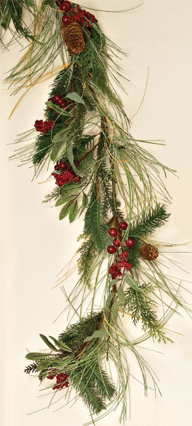 5' Mixed Pine & Berry Garland