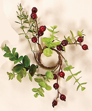 1" Eucalyptus Candle Ring w/ Berries