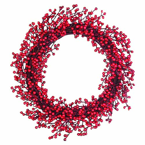 18" Weatherproof Berry Wreath on Twig Base