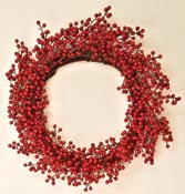 18" Weatherproof Berry Wreath on Twig Base