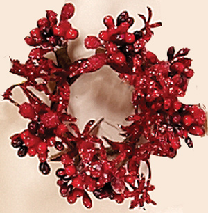 1.5" Glittered Mixed Floral Candle Ring