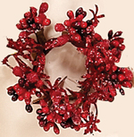 1.5" Glittered Mixed Floral Candle Ring