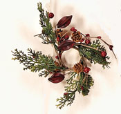 1.25" Princess Pine Berry Pod Candle Ring