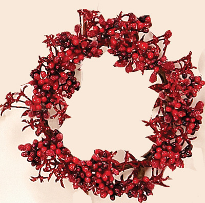 3.5" Glittered Mixed Floral Candle Ring