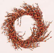 16" Mixed Berry Wreath, Orange