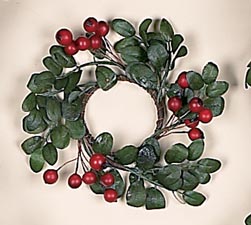 1.75" Boxwood & Berry Candle Ring