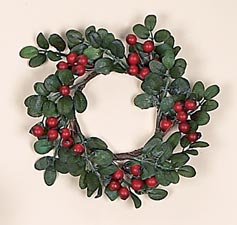 2.75" Boxwood & Berry Candle Ring