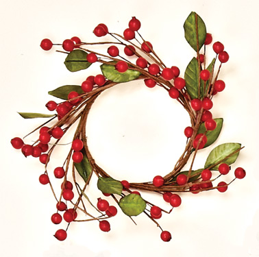 4.25" Berry & Leaf Candle Ring