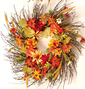 21" Fall Floral Wreath