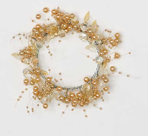 1.25" Acrylic Bead & Leaf Candle Ring