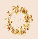 3" Acrylic Bead & Leaf Candle Ring, Amber