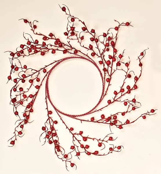 22" Weatherproof Berry Wreath, I.D 8.5"
