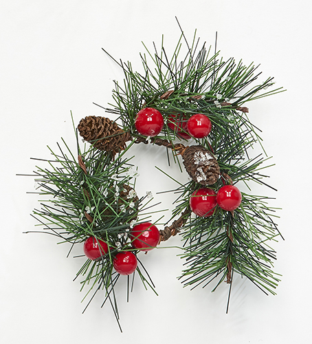 1.75" Icy Pine, Cone, Berry Candle Ring